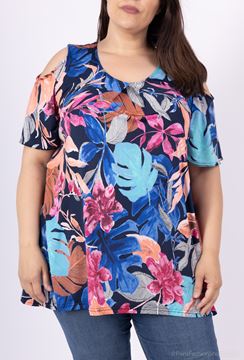 Immagine di CURVY GIRL TOP WITH COLD SHOULDER AND CROSSED BACK